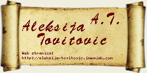Aleksija Tovitović vizit kartica